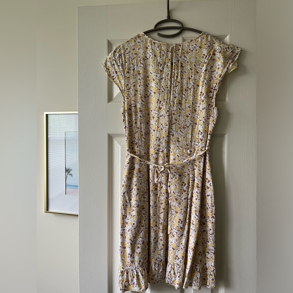 Abercrombie Yellow Floral Tie Back Mini Dress - Picture 3 of 4
